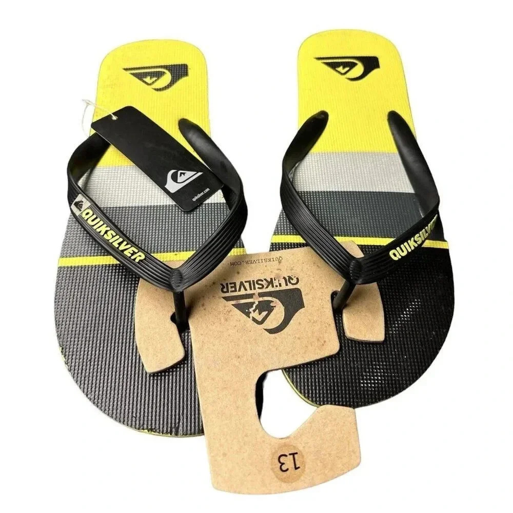 Quiksilver Men’s Molokai Sunset Flip Flop Black Sandals Size 13